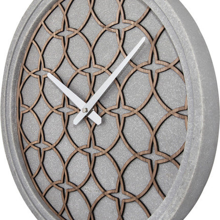 NeXtime NE-3212BR Wandklok Dia. 39.5 Cm, Polyresin/hout, Grijs