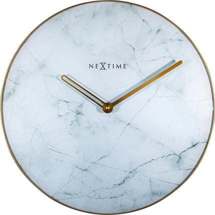 NeXtime NE-8189WI Wandklok Marble Ø 40 Cm Wit
