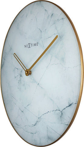 NeXtime NE-8189WI Wandklok Marble Ø 40 Cm Wit