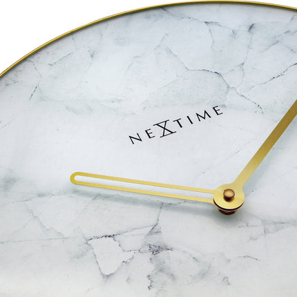 NeXtime NE-8189WI Wandklok Marble Ø 40 Cm Wit