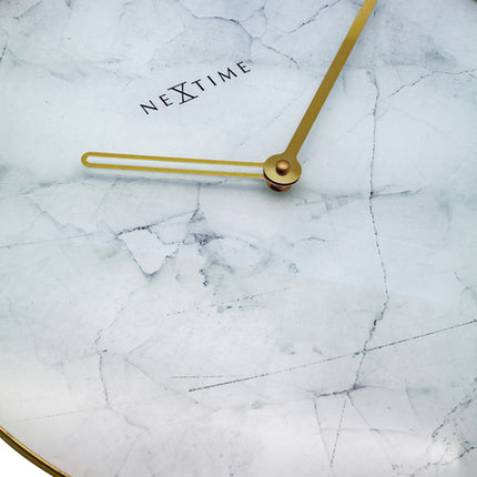 NeXtime NE-8189WI Wandklok Marble Ø 40 Cm Wit