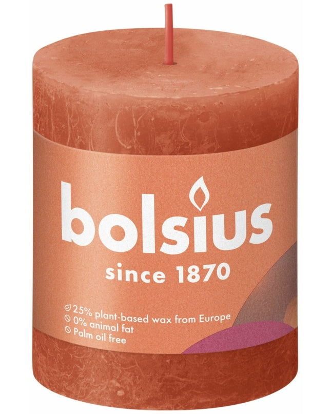 Bolsius Rustieke Stompkaars 8x6,8 cm Aards Oranje