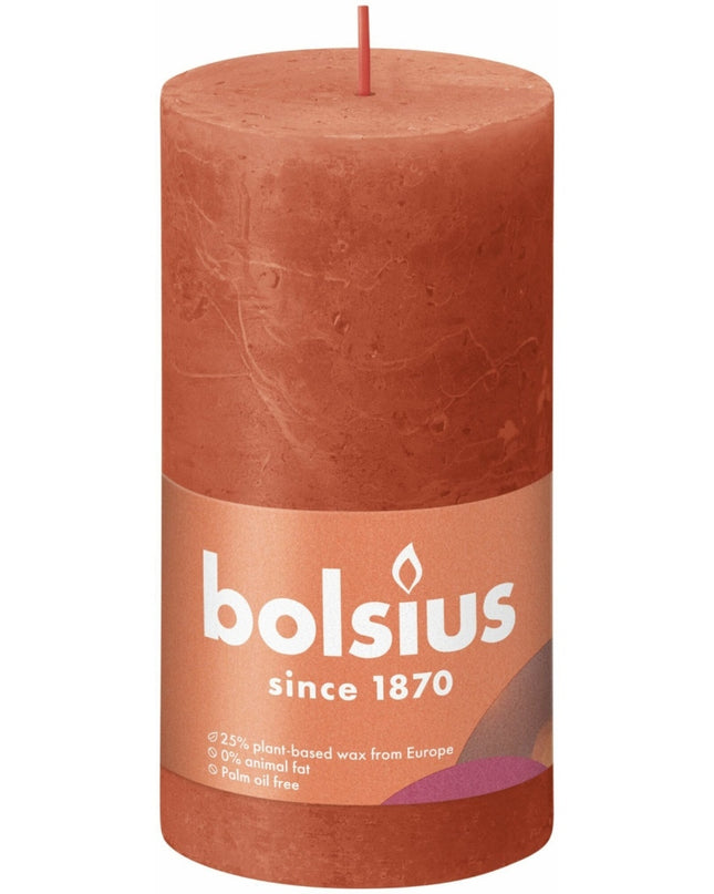 Bolsius Stompkaars Rustiek 13x6,8 cm Aards Oranje