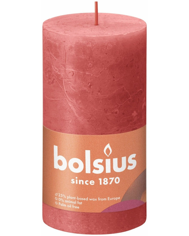 Bolsius Rustieke Stompkaars 13x6,8 cm Blossom Pink
