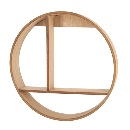 Decoratie Houten Wandrek Rond 37 cm Assorti
