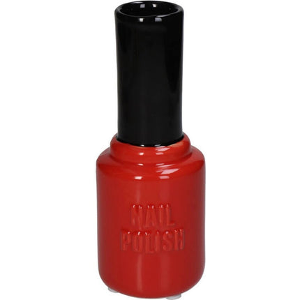 Nagellak Vaas 7x7x18.5 cm Rood/Zwart