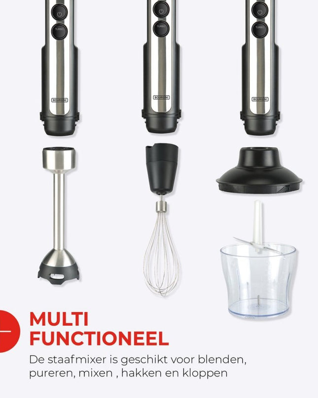 Bourgini Classic Staafmixer Set RVS/Zwart