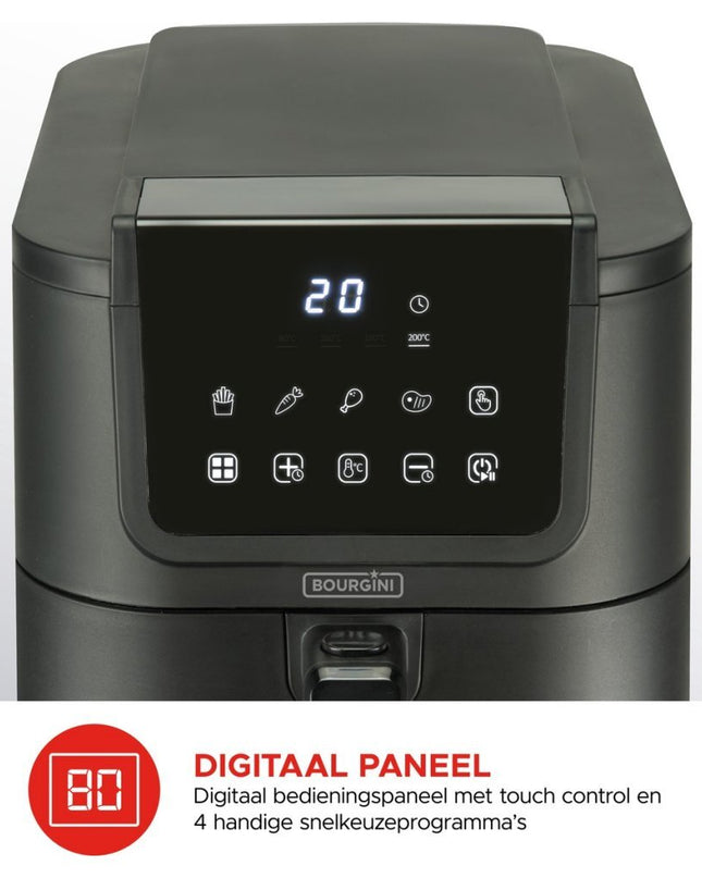 Bourgini Slimfit Airfryer XL 5L 1500W Zwart