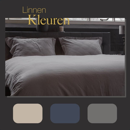 Ten Cate Premium Linnen Eenpersoons Dekbedovertrek 140x200/220 cm Cloudy Grey