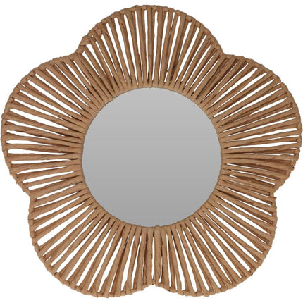 Spiegel Bloem 38 cm Papier/Beige