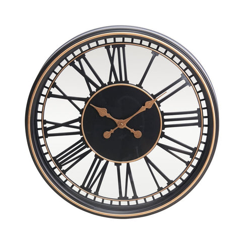 Analoge Wandklok 49.5 cm Zwart/Goud