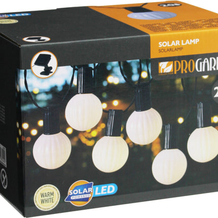 Pro Garden Solar LED Lichtslinger 20 Warm Witte Lampen 5,7 Meter Buitenverlichting op Zonne-energie
