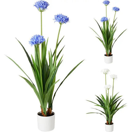 Kunstplant Agapanthus 70x120 cm Blauw/Wit