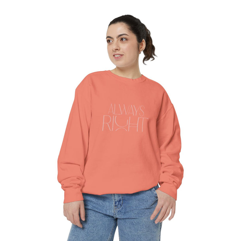 always-right-unisex-sweatshirt,-cozy-casual-wear,-gift-for-mom,-funny-sweatshirt,-relaxed-fit-pullover,-perfect-for-holidays-rood