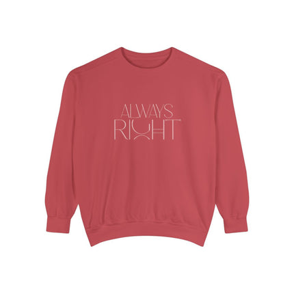 always-right-unisex-sweatshirt,-cozy-casual-wear,-gift-for-mom,-funny-sweatshirt,-relaxed-fit-pullover,-perfect-for-holidays-rood