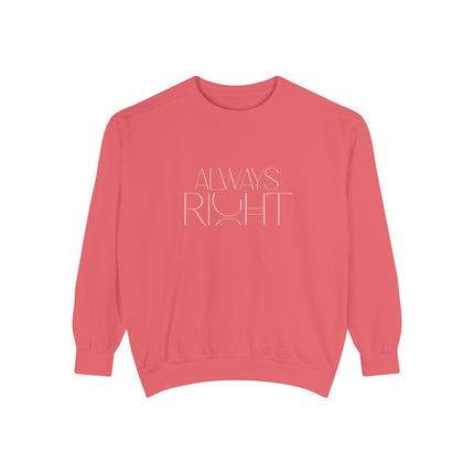 always-right-unisex-sweatshirt,-cozy-casual-wear,-gift-for-mom,-funny-sweatshirt,-relaxed-fit-pullover,-perfect-for-holidays-rood