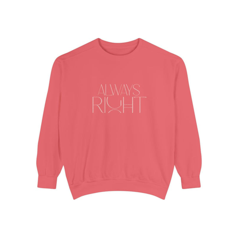 always-right-unisex-sweatshirt,-cozy-casual-wear,-gift-for-mom,-funny-sweatshirt,-relaxed-fit-pullover,-perfect-for-holidays-rood